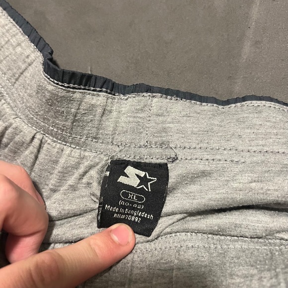 Vtg Starter Track Pants‎ Mens XL 40-42 Black Relaxed Baggy Windbreaker Joggers - Picture 3 of 10